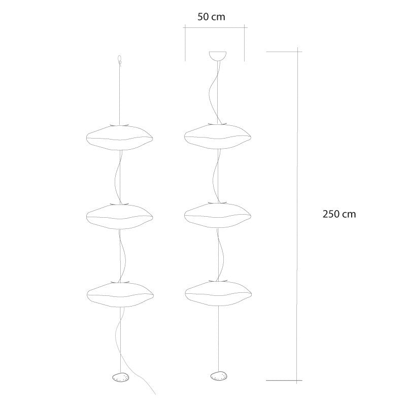 Croquis guirlande suspendue Points de suspension Céline Wright